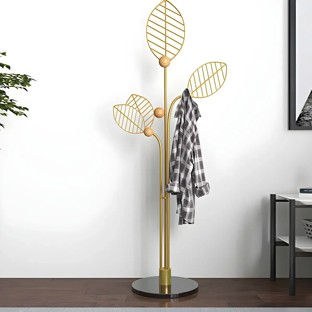 Modern Metal Leaf Shaped Coat Rack Image - 9