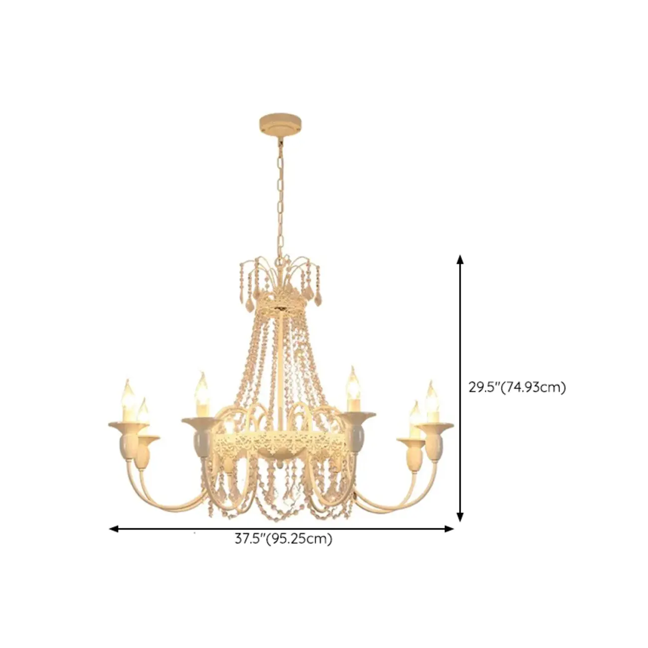 Vintage Crystal Candelabra Chandelier with Metal Frame Image - 16 | homeyfad