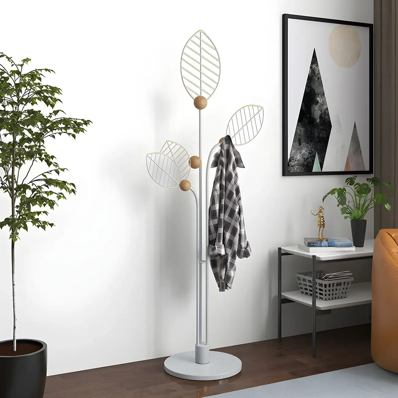 Modern Metal Leaf Shaped Coat Rack Image - 10