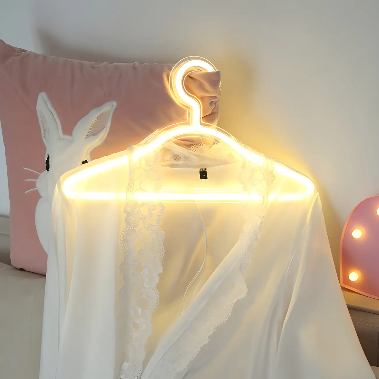Decorative Pink LED Hanging Night Light for Kids and Bedrooms Image - 2 | homeyfad