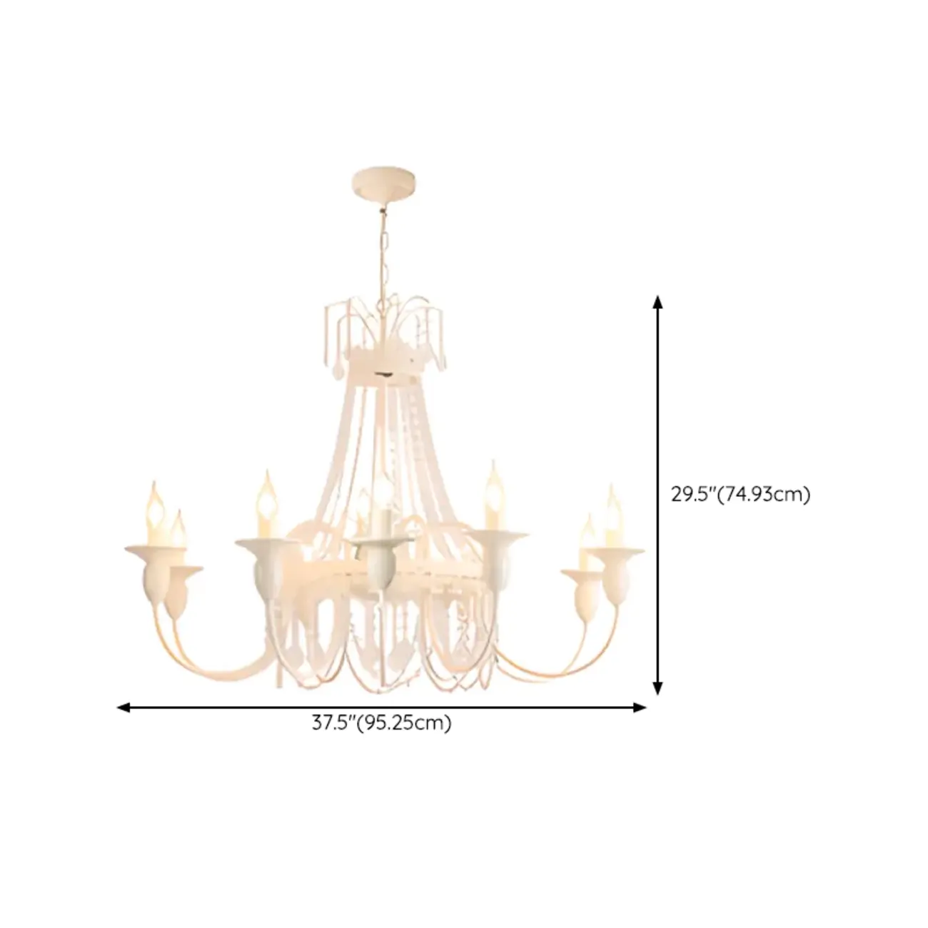 Vintage Crystal Candelabra Chandelier with Metal Frame Image - 17 | homeyfad