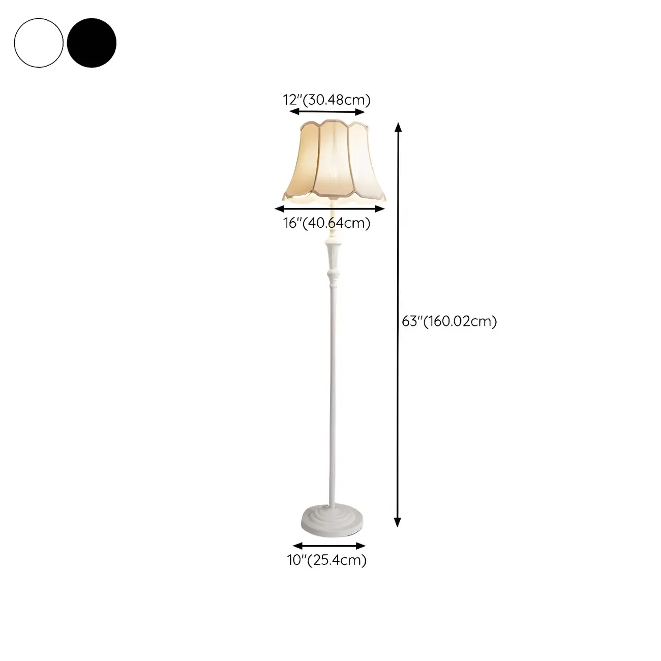 Elegant Traditional Floor Lamp with Geometric Fabric Shade for Living Room #size