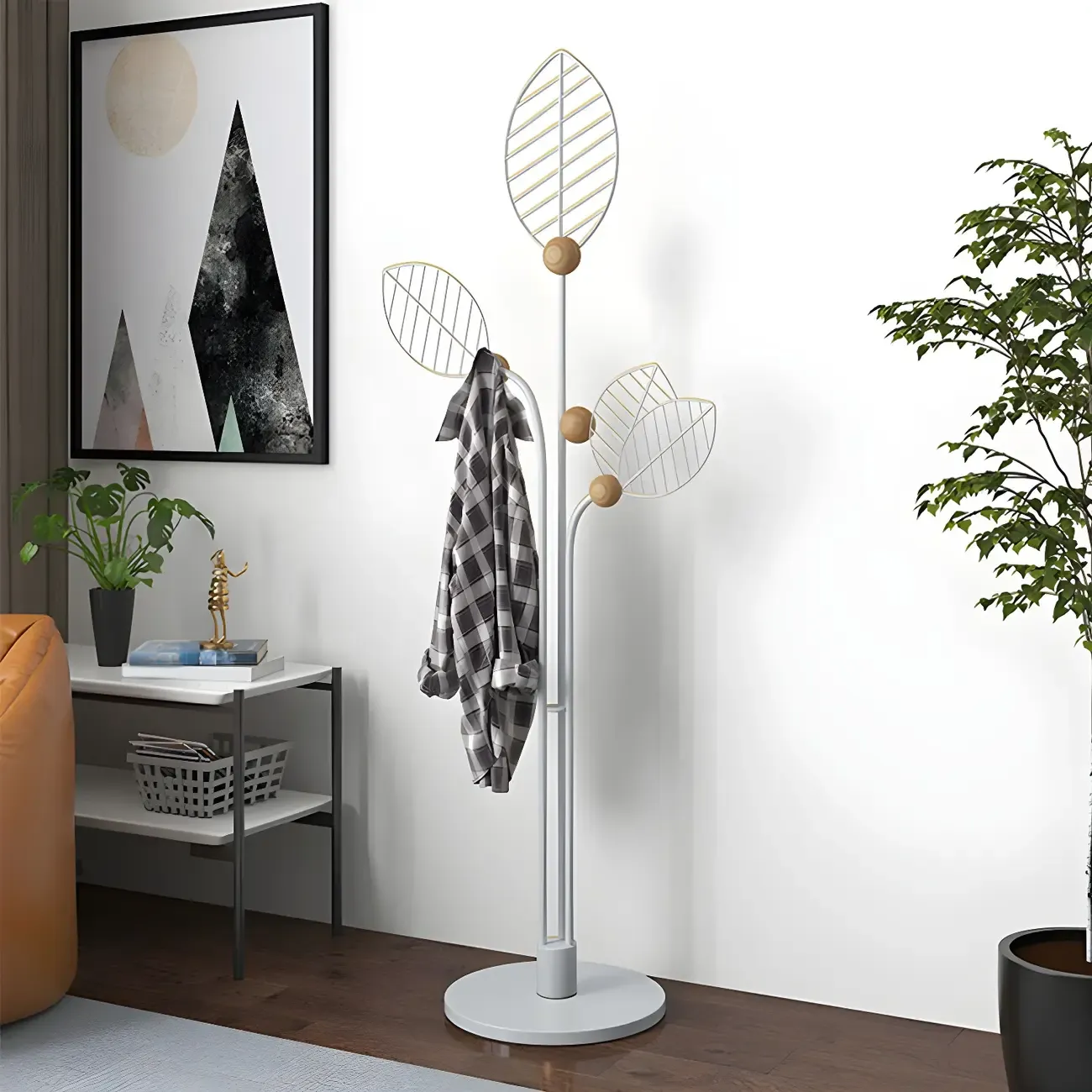 Modern Metal Leaf Shaped Coat Rack Image - 11