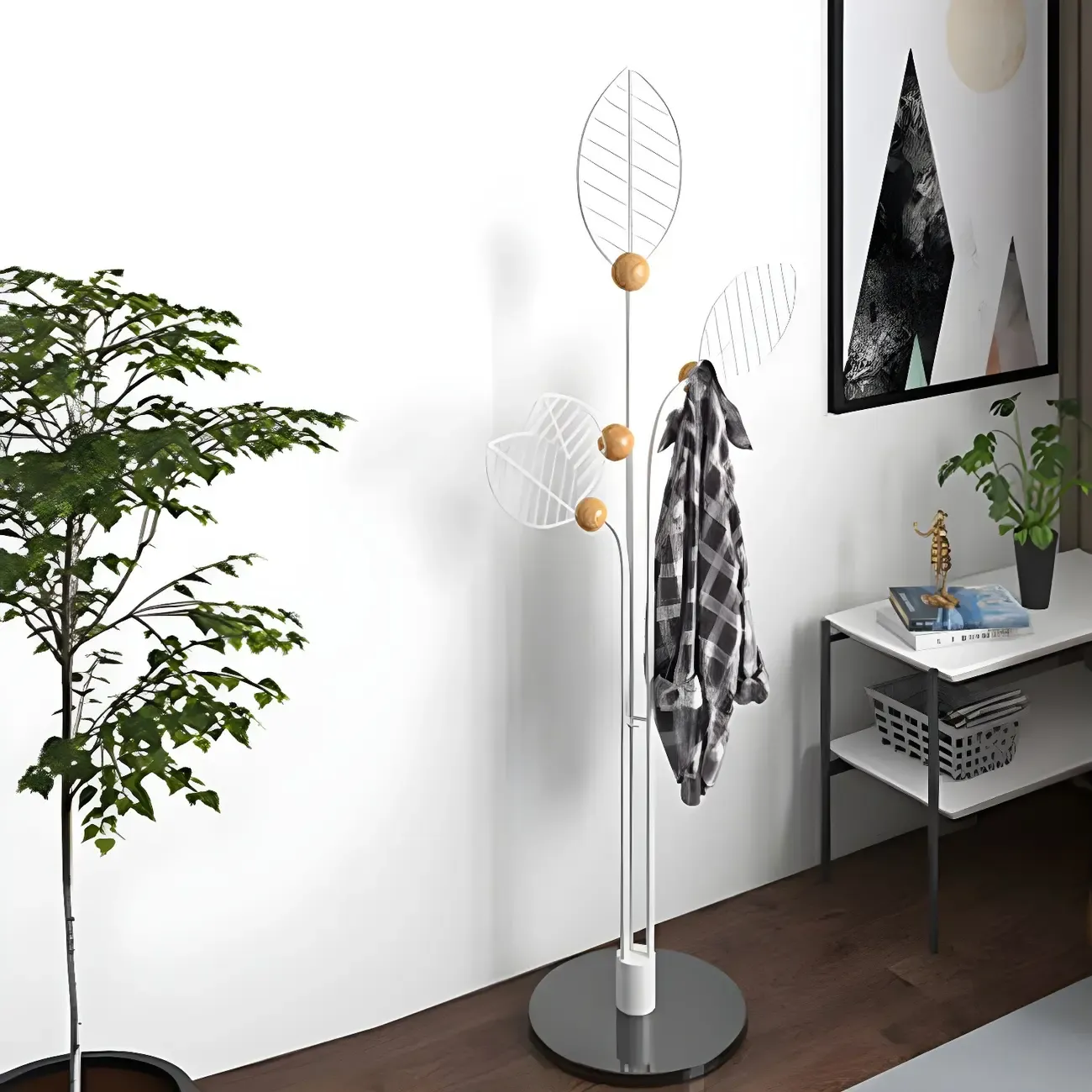 Modern Metal Leaf Shaped Coat Rack Image - 12