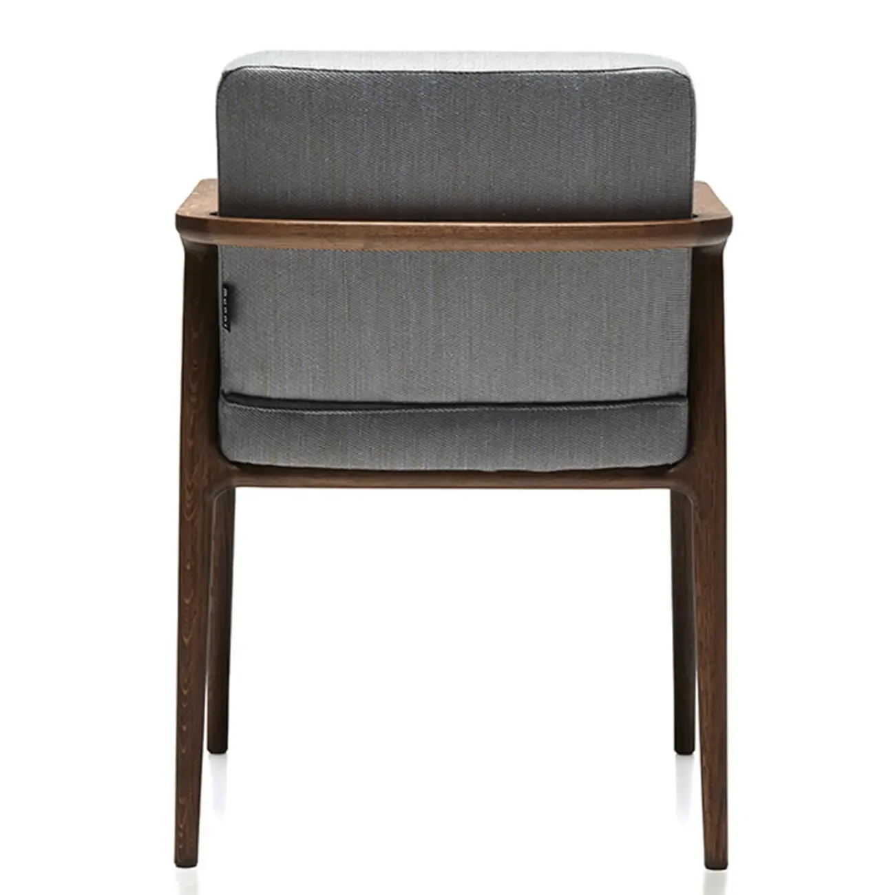 Modern Upholstered Dining Chair Square Shape with Wood Arms Image - 8