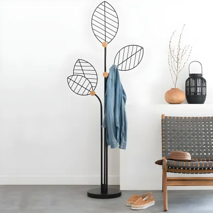 Modern Metal Leaf Shaped Coat Rack Image - 13
