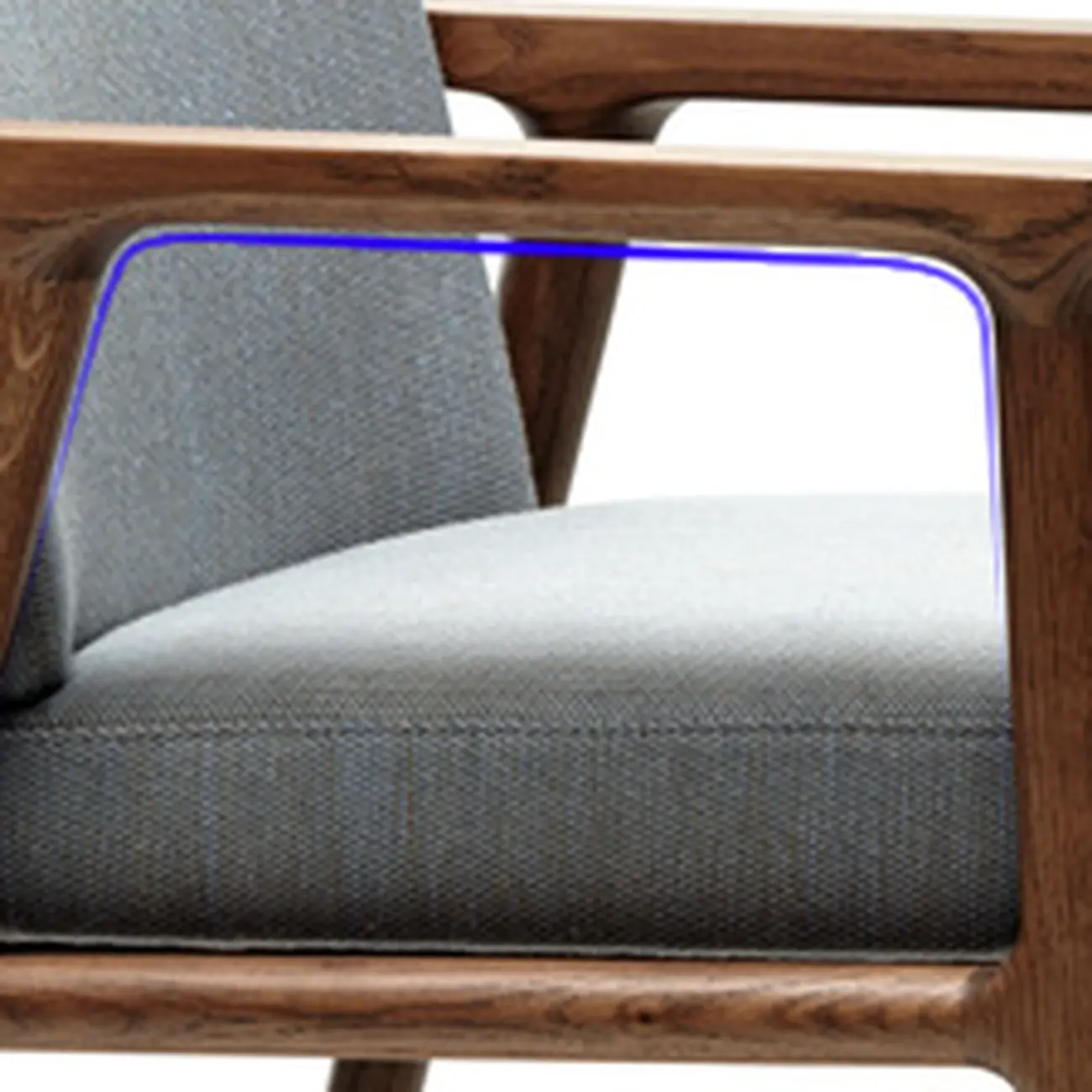 Modern Upholstered Dining Chair Square Shape with Wood Arms Image - 9 | homeyfad