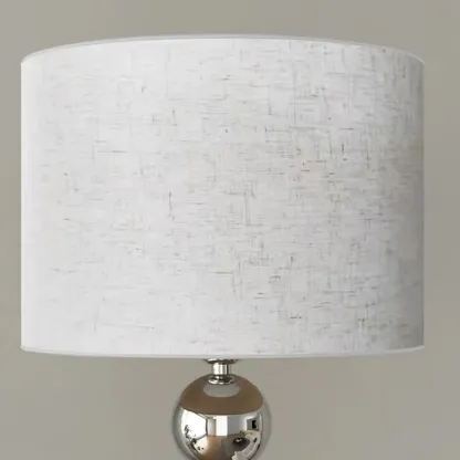 Modern Silver Metal Floor Lamp with Sleek Overlap Bead Design for Bedroom Image - 6