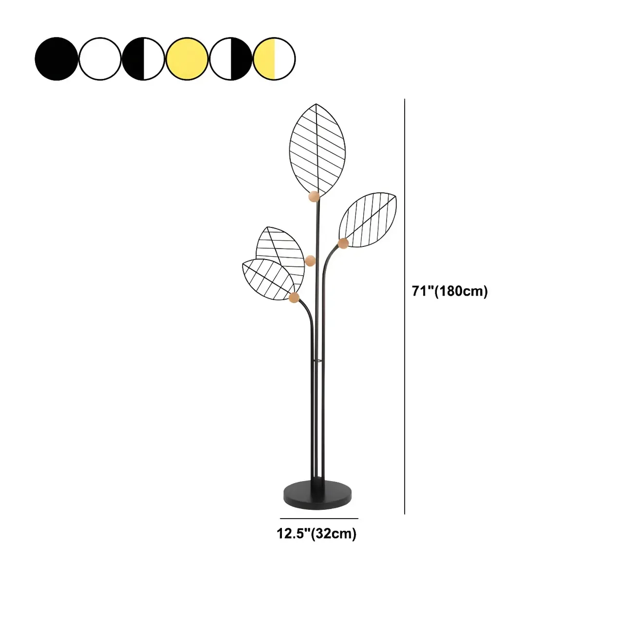 Modern Metal Leaf Shaped Coat Rack #size