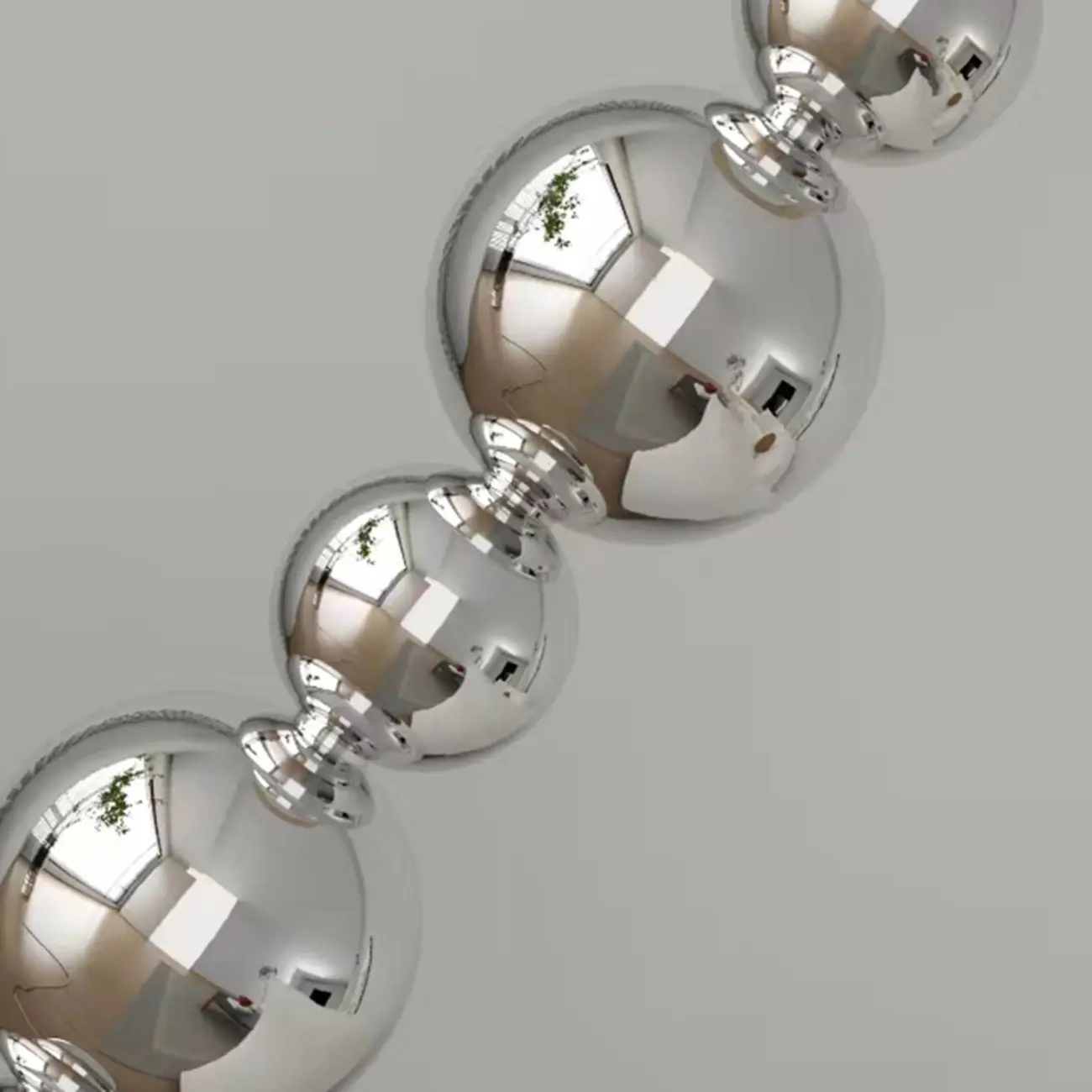 Modern Silver Metal Floor Lamp with Sleek Overlap Bead Design for Bedroom Image - 7 | homeyfad