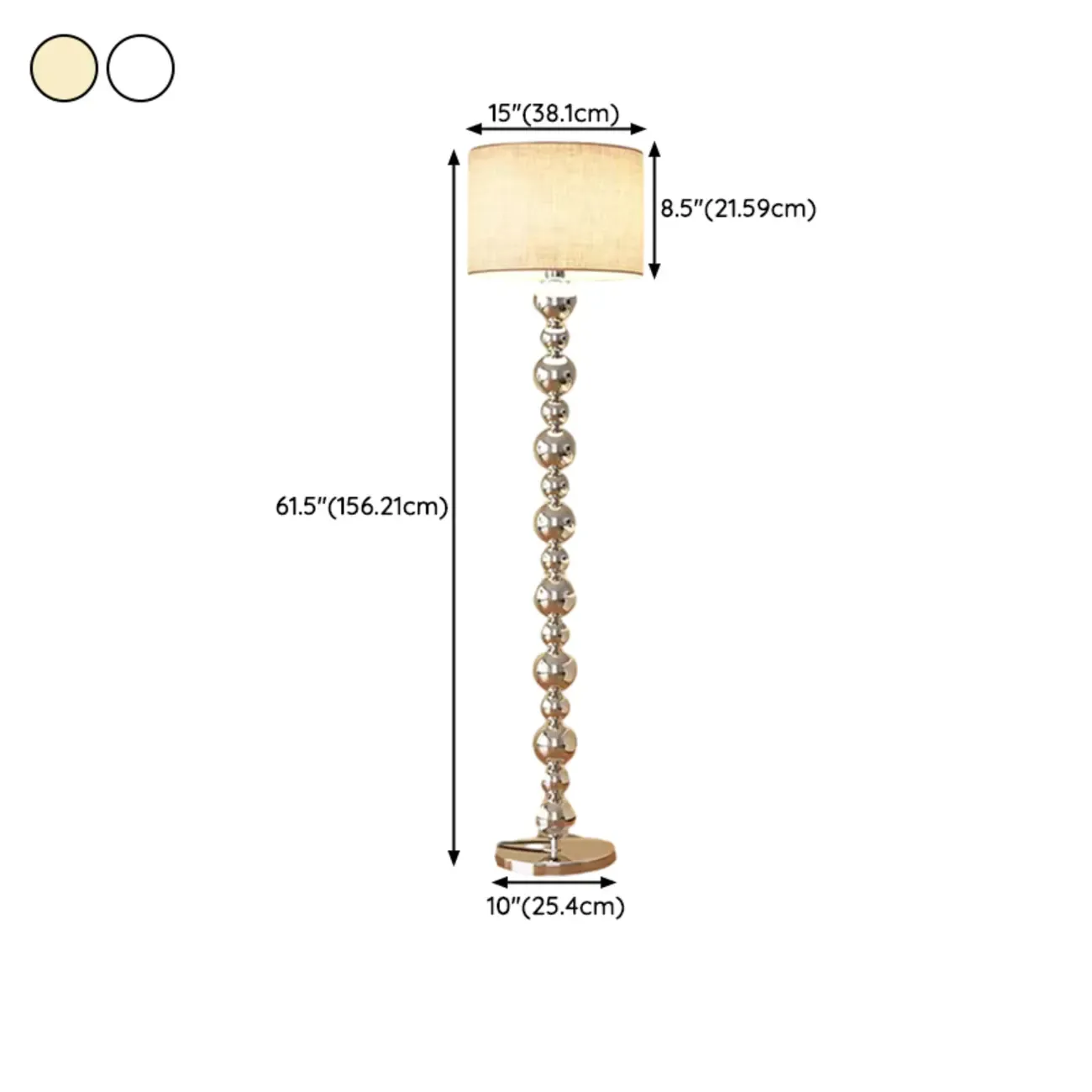 Modern Silver Metal Floor Lamp with Sleek Overlap Bead Design for Bedroom Image - 11
