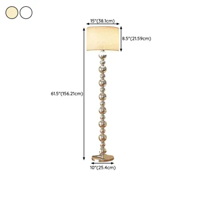 Modern Silver Metal Floor Lamp with Sleek Overlap Bead Design for Bedroom Image - 11