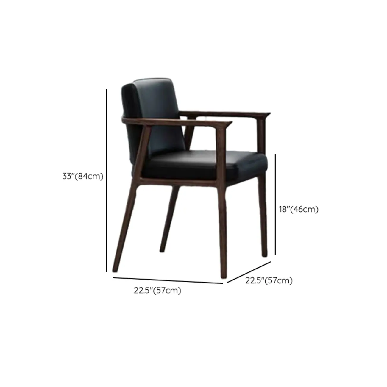 Modern Upholstered Dining Chair Square Shape with Wood Arms Image - 14 | homeyfad