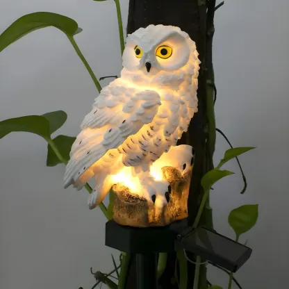 Solar Harry Potter Owl Resin LED Decor Light for Courtyard Gardens Image - 1
