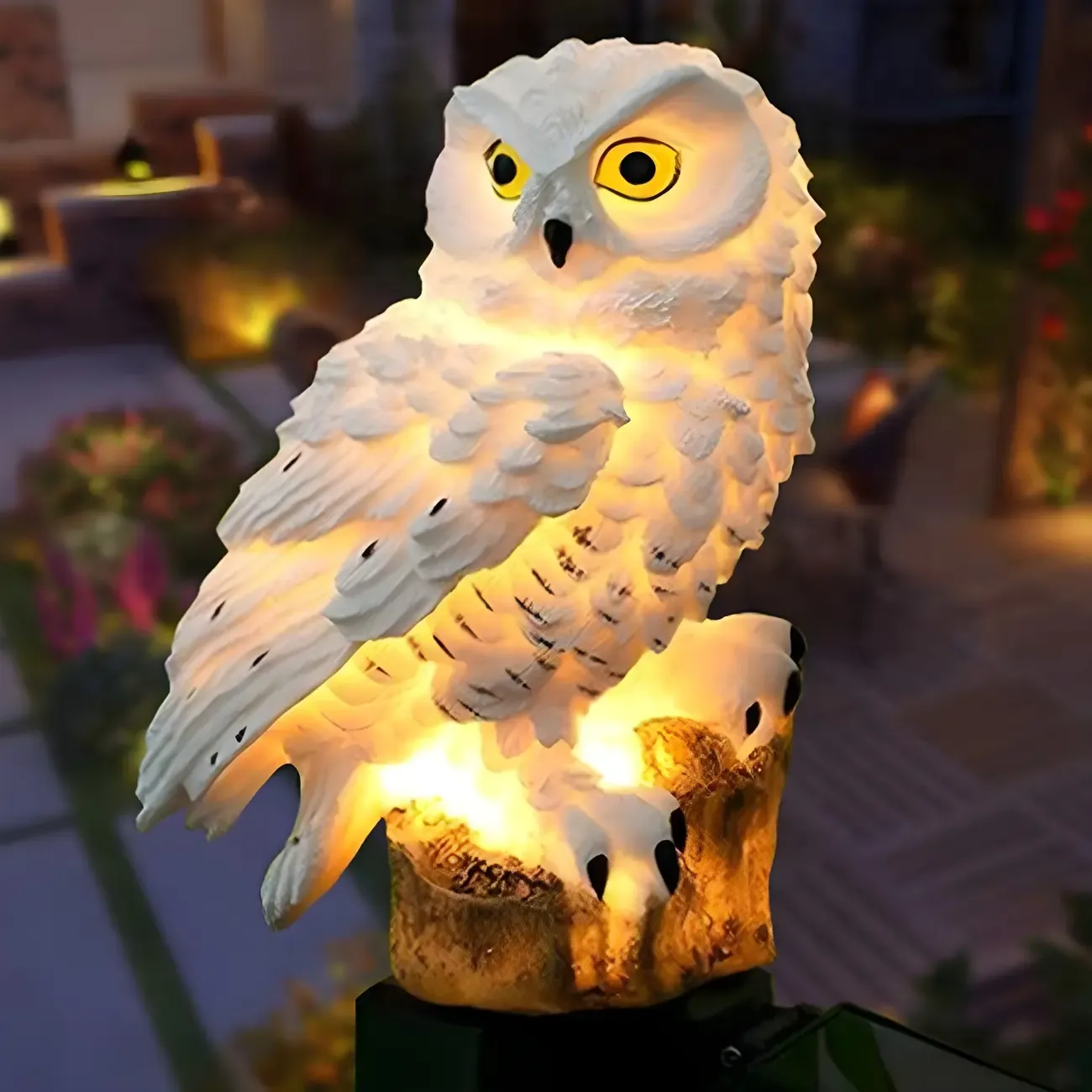 Solar Harry Potter Owl Resin LED Decor Light for Courtyard Gardens Image - 3
