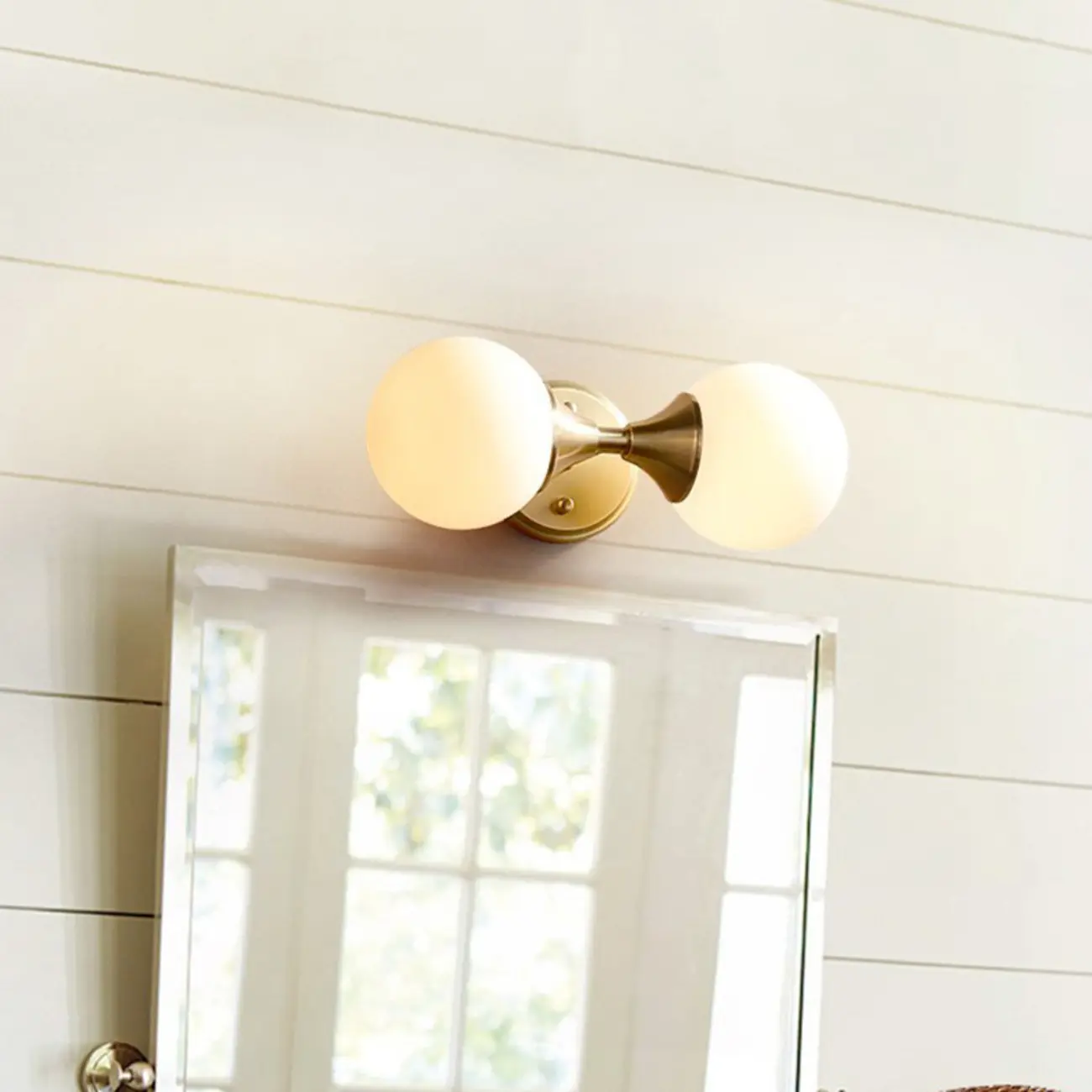 Modern White 2-Light Bathroom Vanity Light in Mini Size Image - 3 | homeyfad