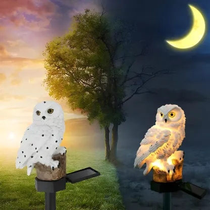 Solar Harry Potter Owl Resin LED Decor Light for Courtyard Gardens Image - 4
