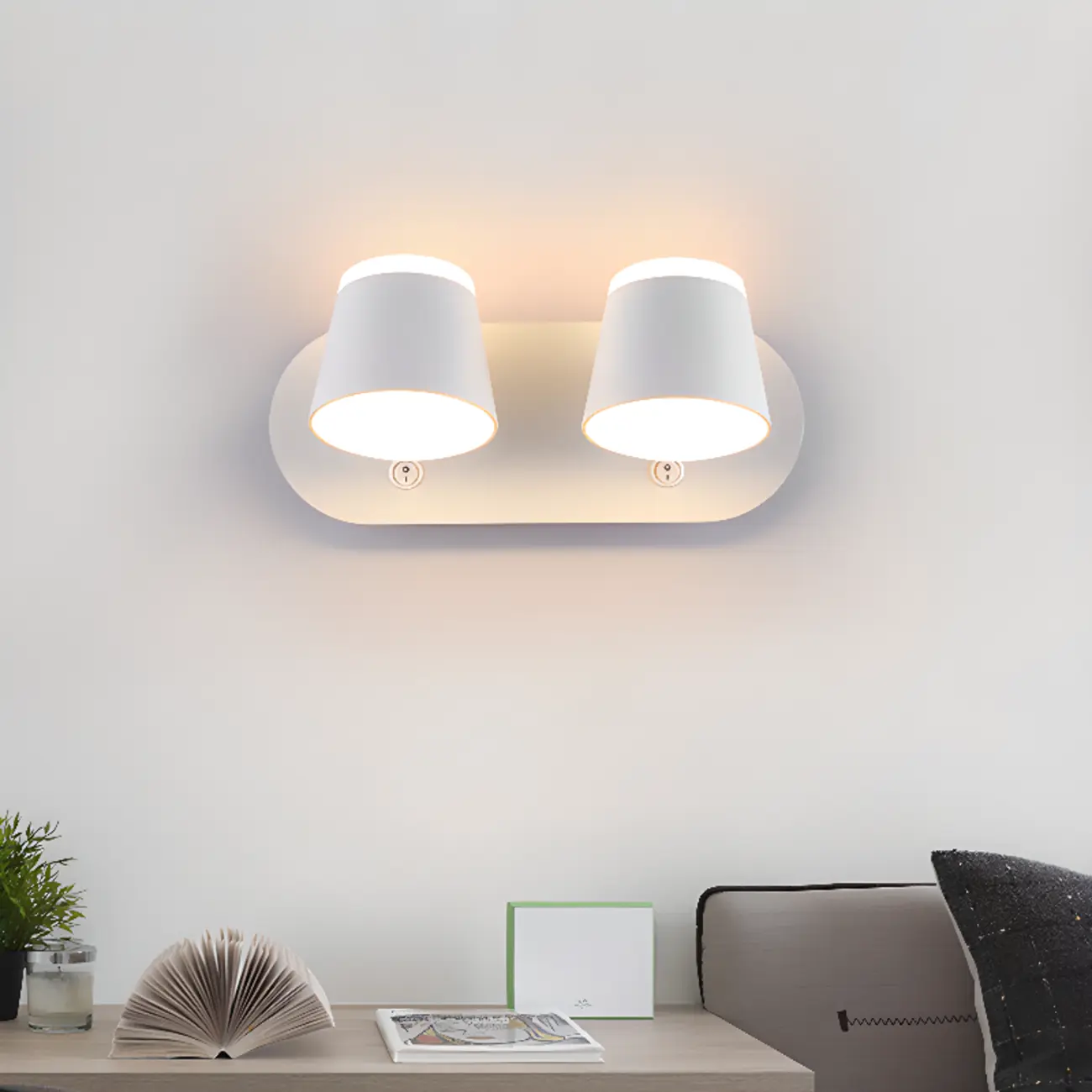 Modern Wall-Mounted Mini White Bathroom Vanity Light Fixture  Image - 1 | homeyfad