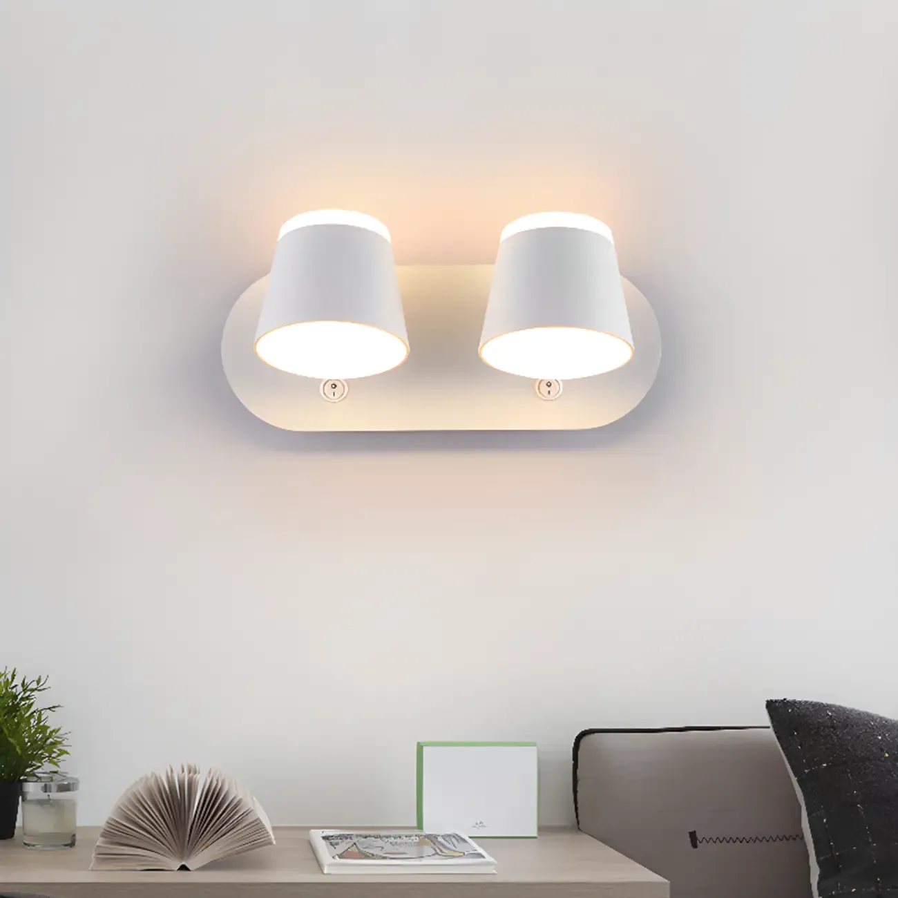 Modern Wall-Mounted Mini White Bathroom Vanity Light Fixture  Image - 1