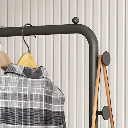 Glam Black Metal Freestanding Coat Rack with Storage Image - 9