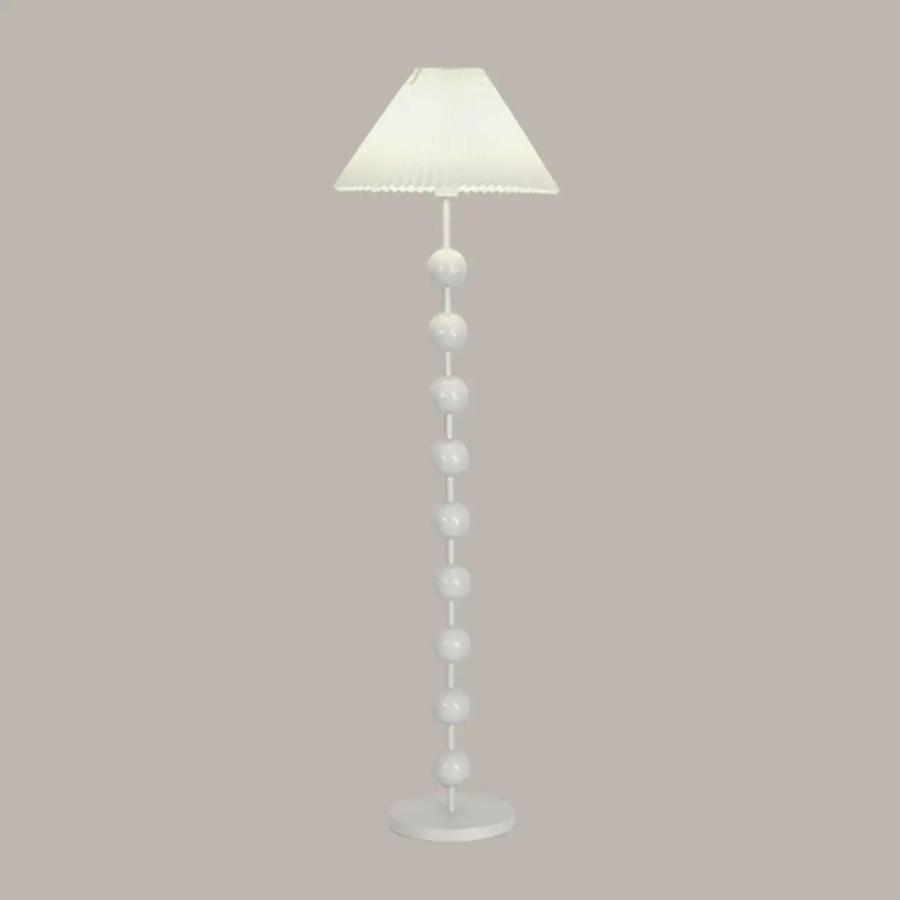 Adjustable Stacked Ball Floor Lamp with Fabric Shade Image - 2