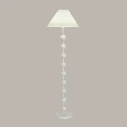 Adjustable Stacked Ball Floor Lamp with Fabric Shade Image - 2