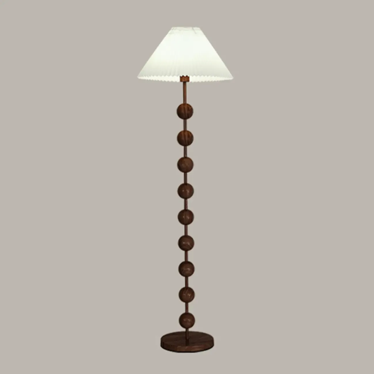 Adjustable Stacked Ball Floor Lamp with Fabric Shade Image - 3