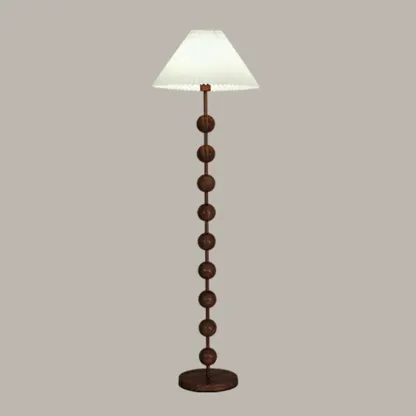 Adjustable Stacked Ball Floor Lamp with Fabric Shade Image - 3