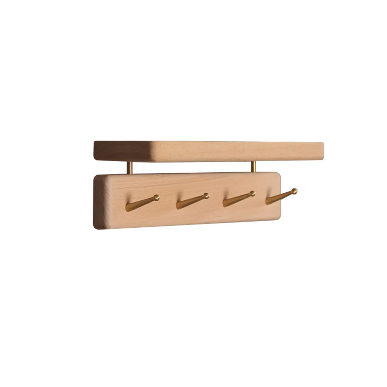 Modern Wooden Wall-Mounted Coat Rack with Shelf Image - 9 | homeyfad