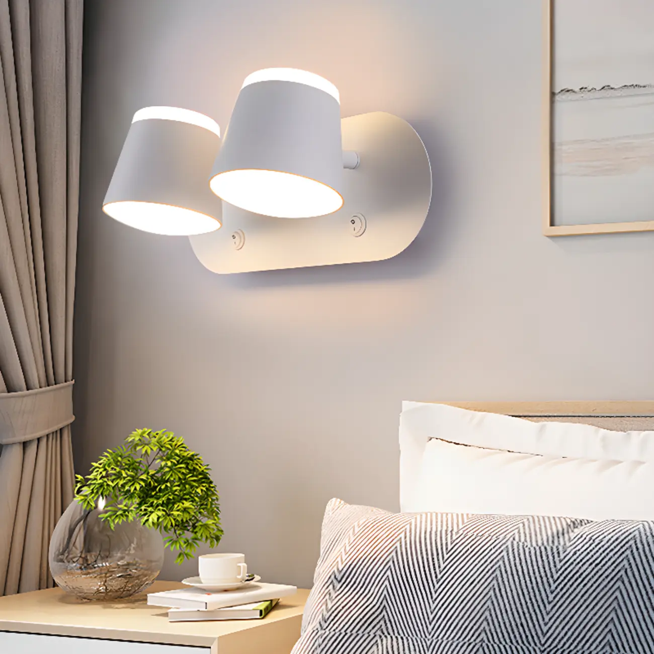 Modern Wall-Mounted Mini White Bathroom Vanity Light Fixture  Image - 5 | homeyfad