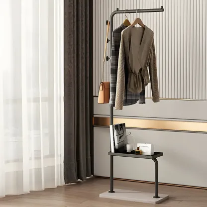 Glam Black Metal Freestanding Coat Rack with Storage Image - 12