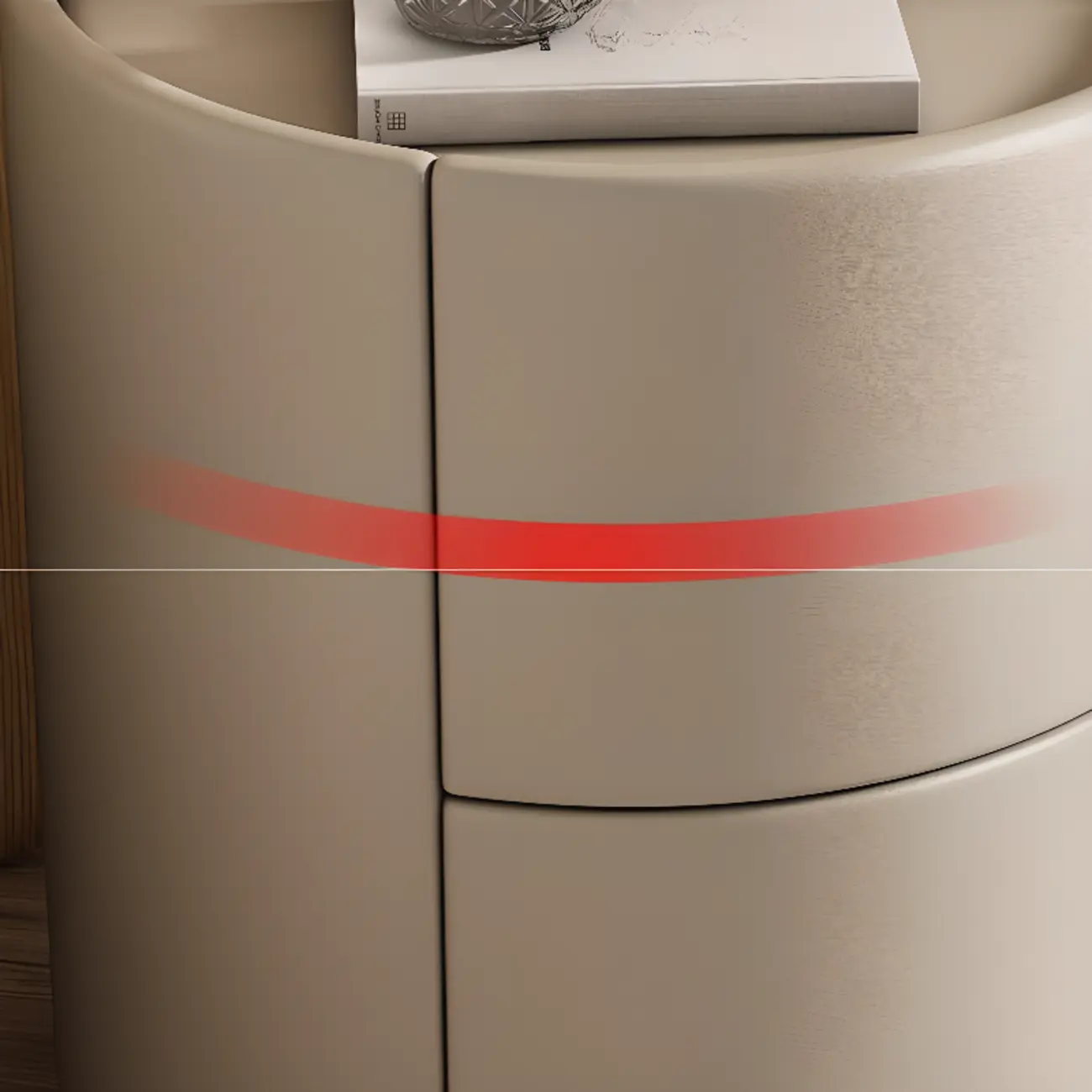 Simplistic Cylindrical Bedside Table with 2 Drawers Image - 16 | homeyfad