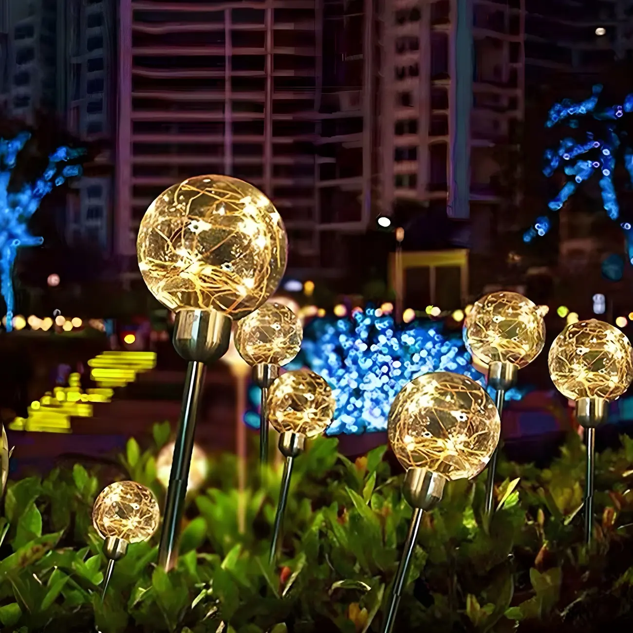 LED Yellow Copper Wire Ball Light for Outdoor Pathway Decor Image - 1 | homeyfad