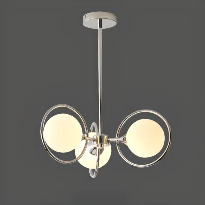 Modern LED Globe Chandelier with Circular Glass Design Image - 10