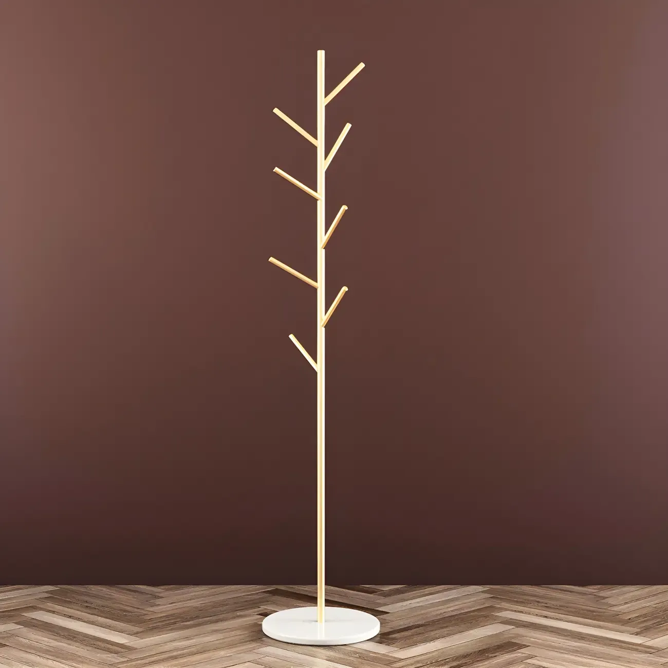 Modern Metal Spiraled Freestanding Coat Rack Image - 2