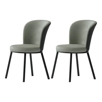 Contemporary Pink Cotton Upholstered Dining Chair Image - 4