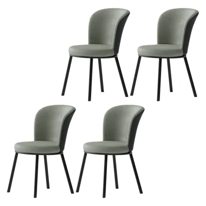 Contemporary Pink Cotton Upholstered Dining Chair Image - 5