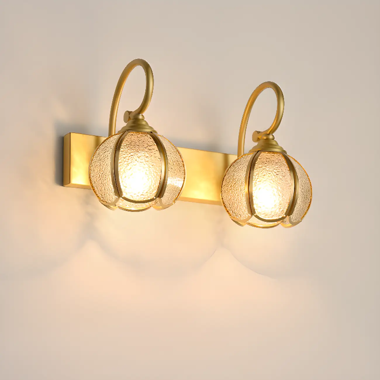 Mini Vintage Globe Brass Vanity Light with Metal Shade Image - 2 | homeyfad