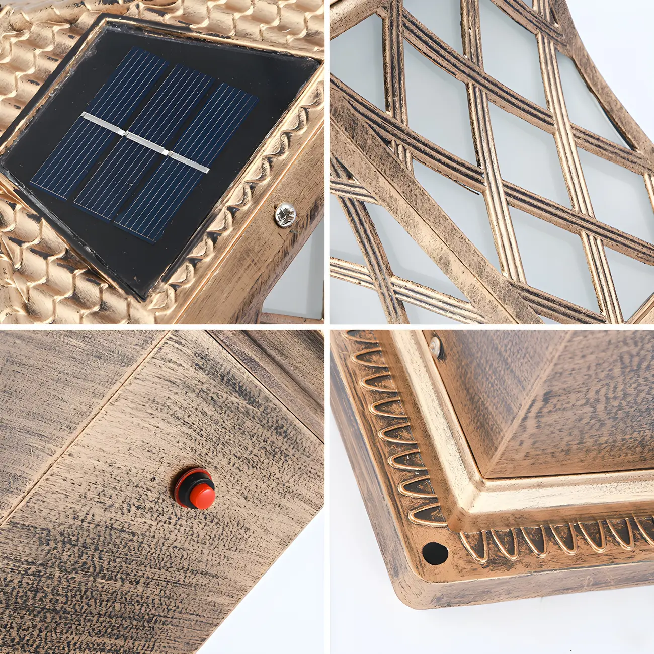 LED Rustic Metal Gold Bollard Lighting for Courtyard Path Image - 6 | homeyfad