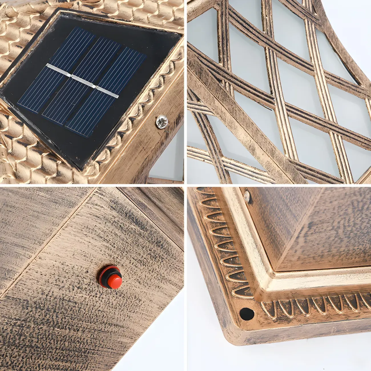 LED Rustic Metal Gold Bollard Lighting for Courtyard Path Image - 6