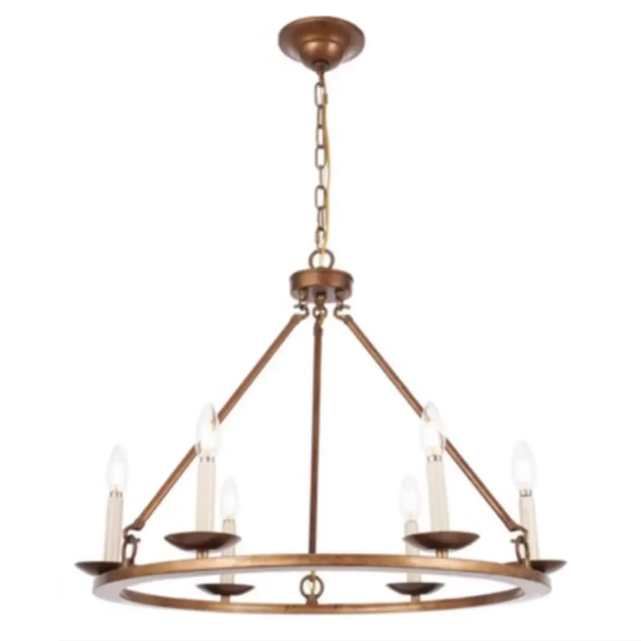Black Iron Industrial Candle Chandelier for Dining Room Image - 7
