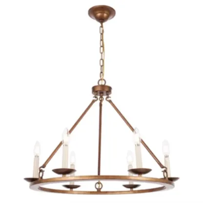 Black Iron Industrial Candle Chandelier for Dining Room Image - 7