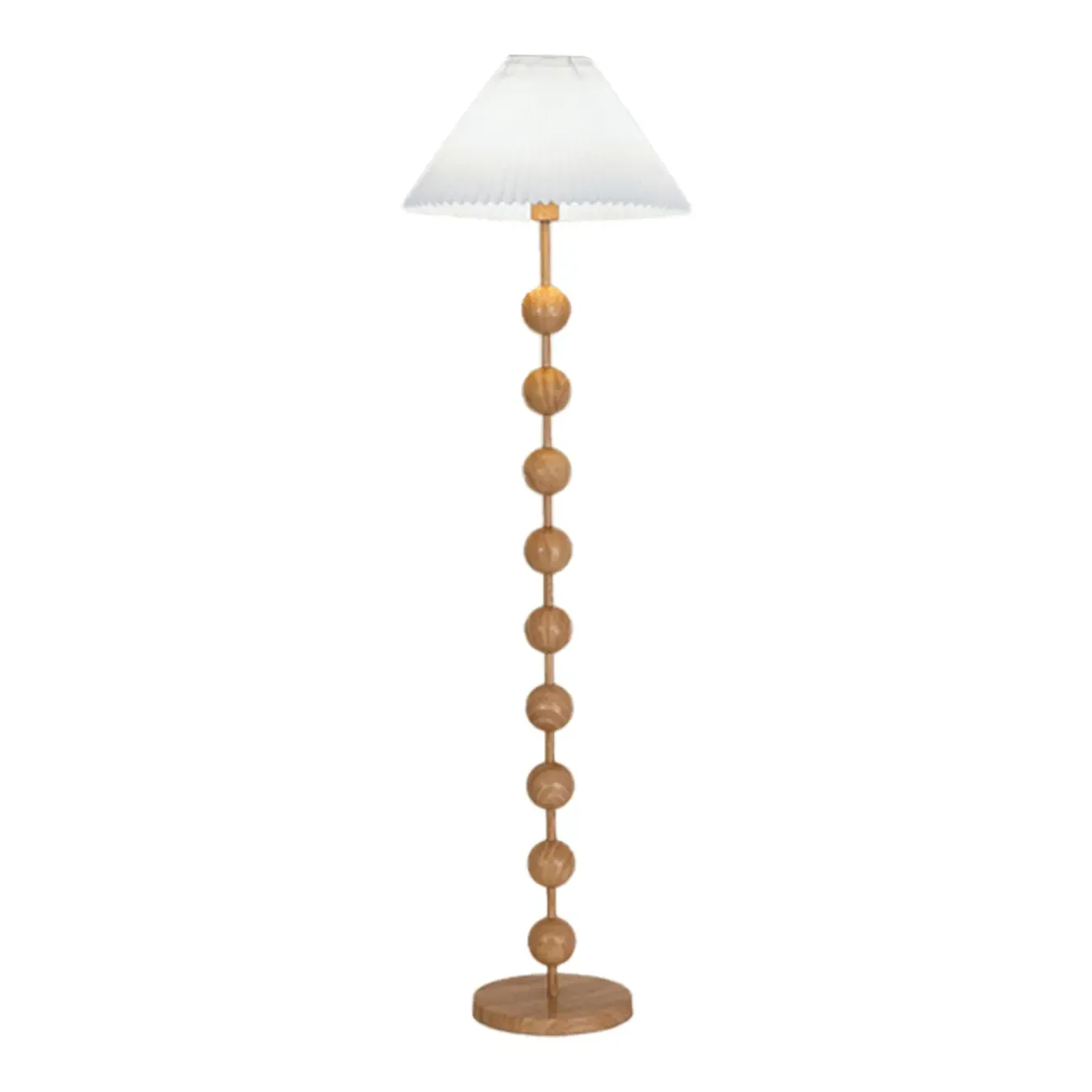 Adjustable Stacked Ball Floor Lamp with Fabric Shade Image - 8