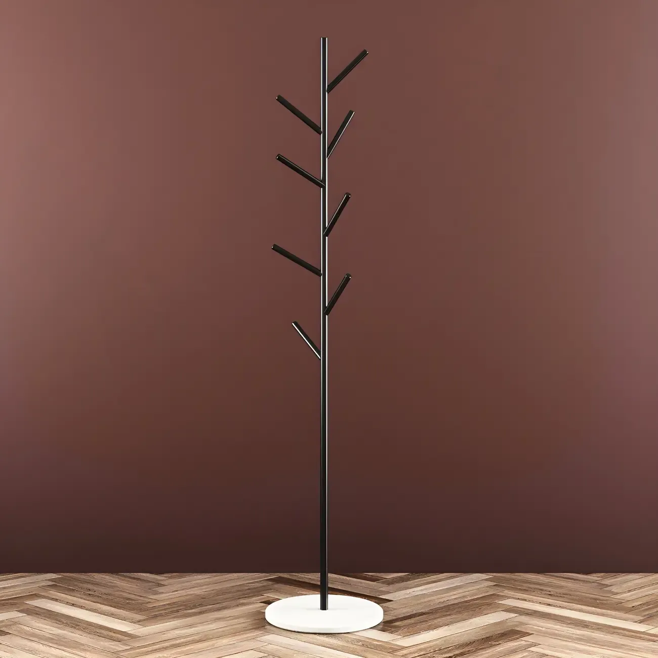 Modern Metal Spiraled Freestanding Coat Rack Image - 4