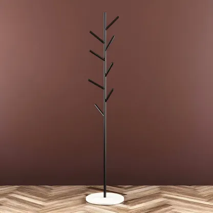 Modern Metal Spiraled Freestanding Coat Rack Image - 4