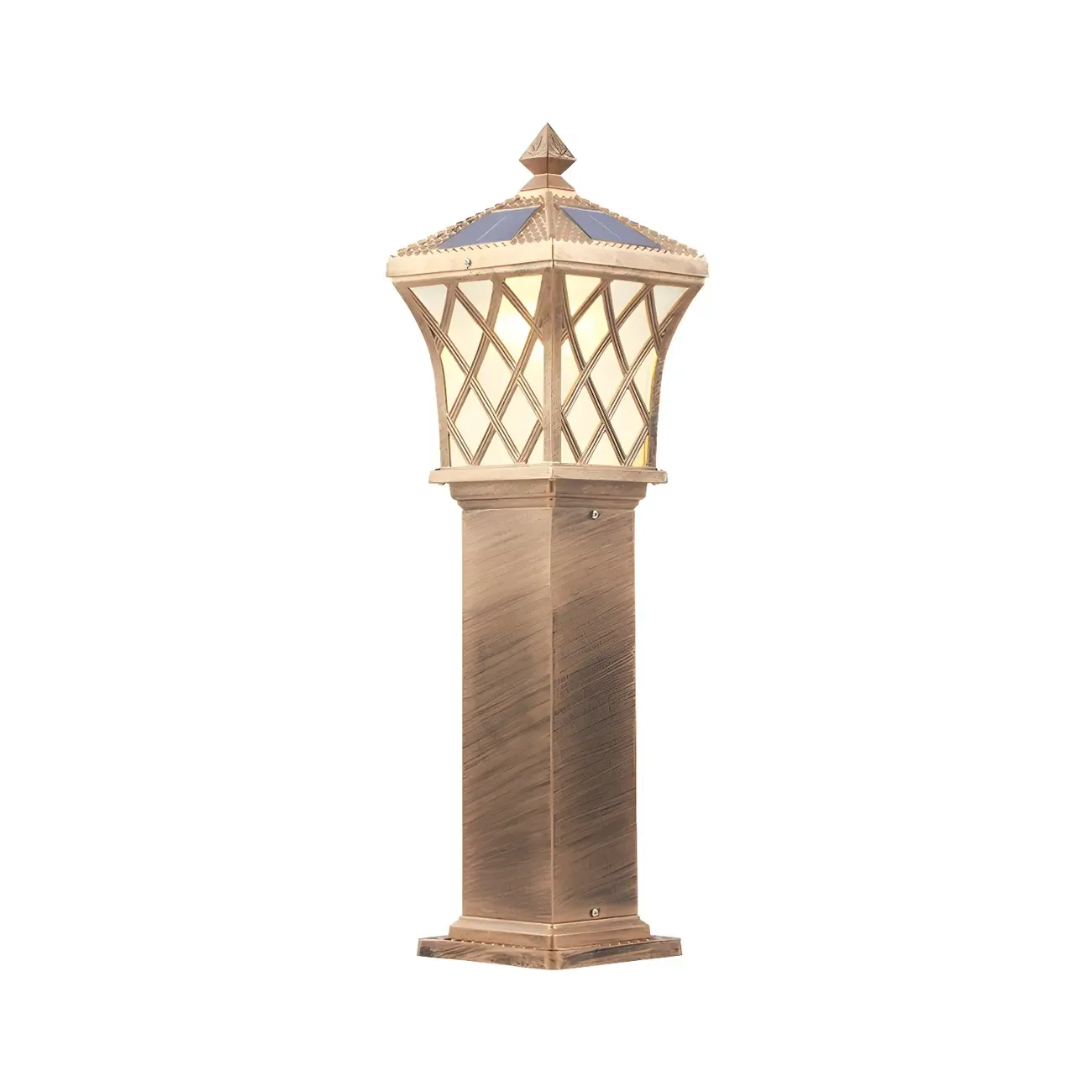 LED Rustic Metal Gold Bollard Lighting for Courtyard Path Image - 7