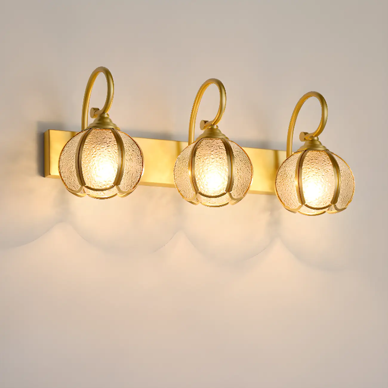 Mini Vintage Globe Brass Vanity Light with Metal Shade Image - 4 | homeyfad