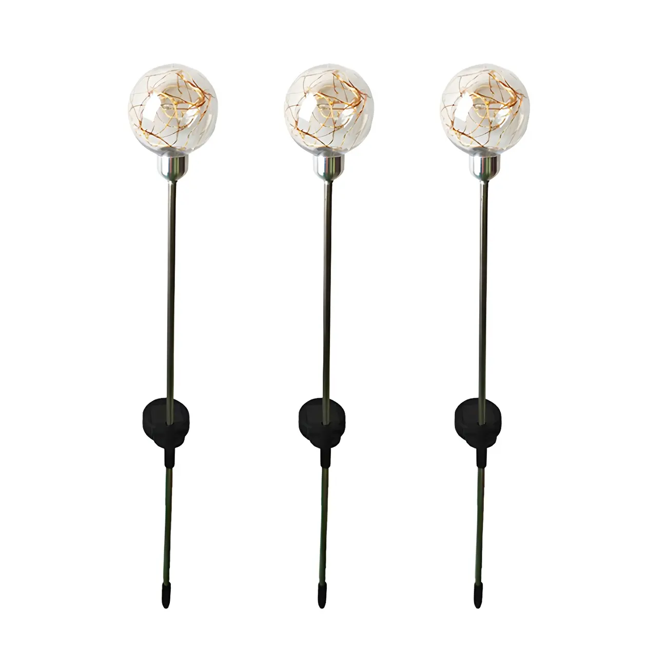 LED Yellow Copper Wire Ball Light for Outdoor Pathway Decor Image - 5 | homeyfad