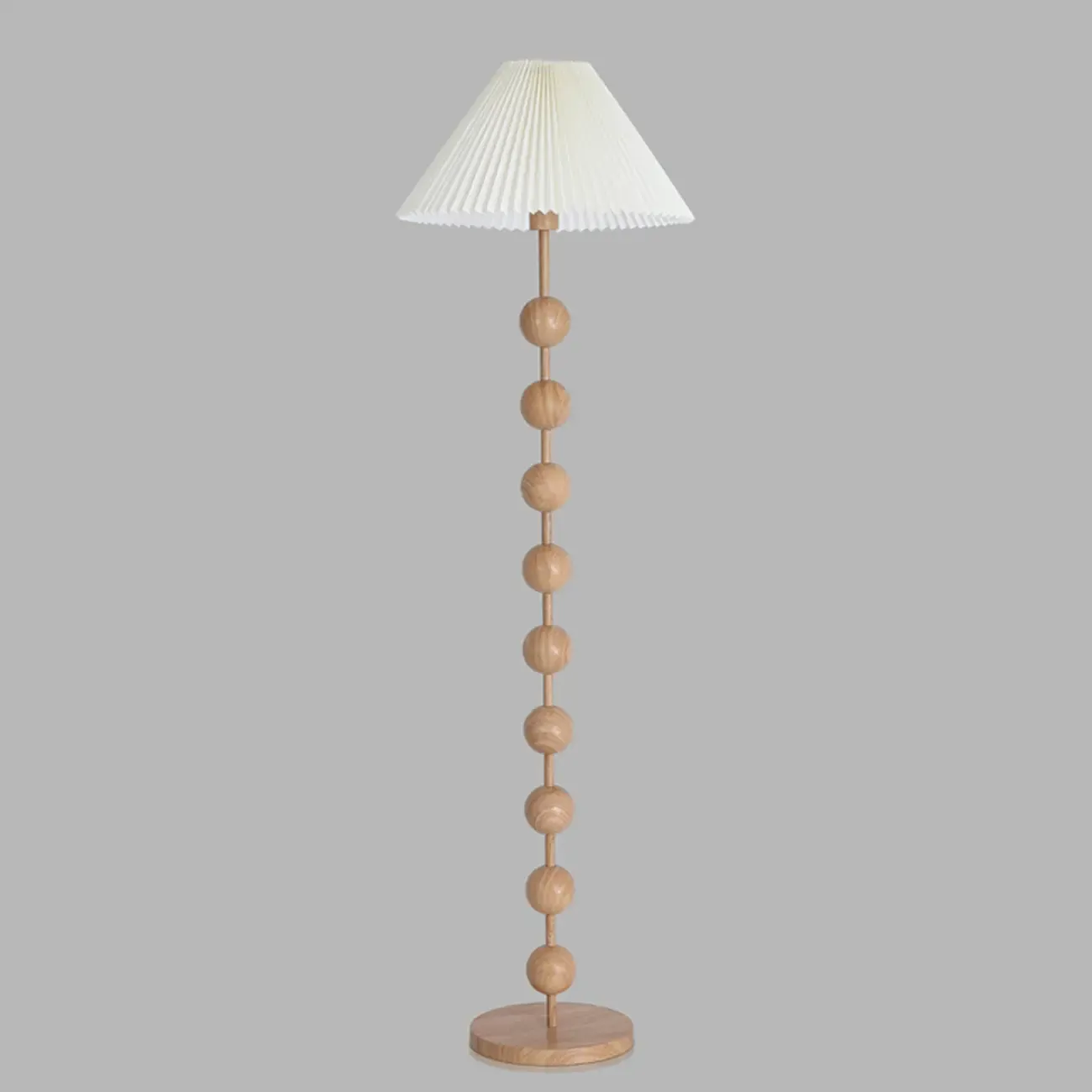 Adjustable Stacked Ball Floor Lamp with Fabric Shade Image - 10
