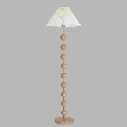 Adjustable Stacked Ball Floor Lamp with Fabric Shade Image - 10